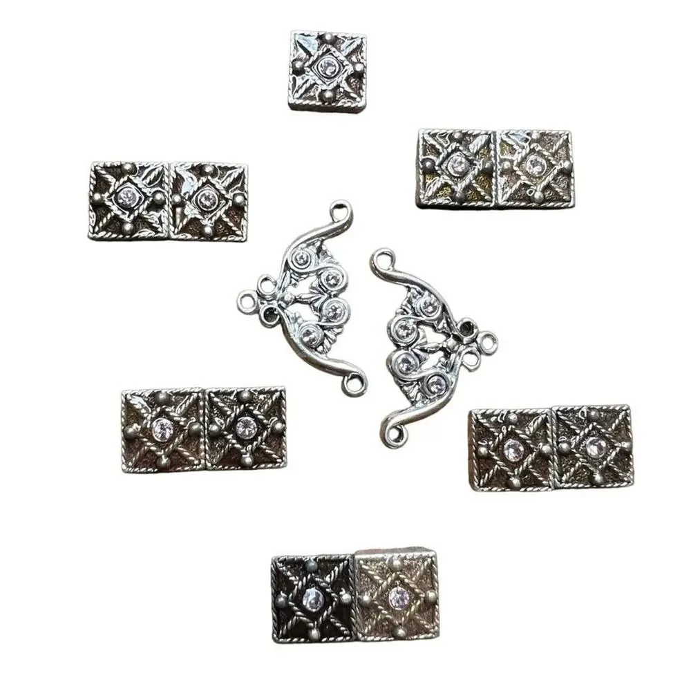 Jewelry Making Lot Square Metal Rhinestone Crystal Embellishment Earring Finding
